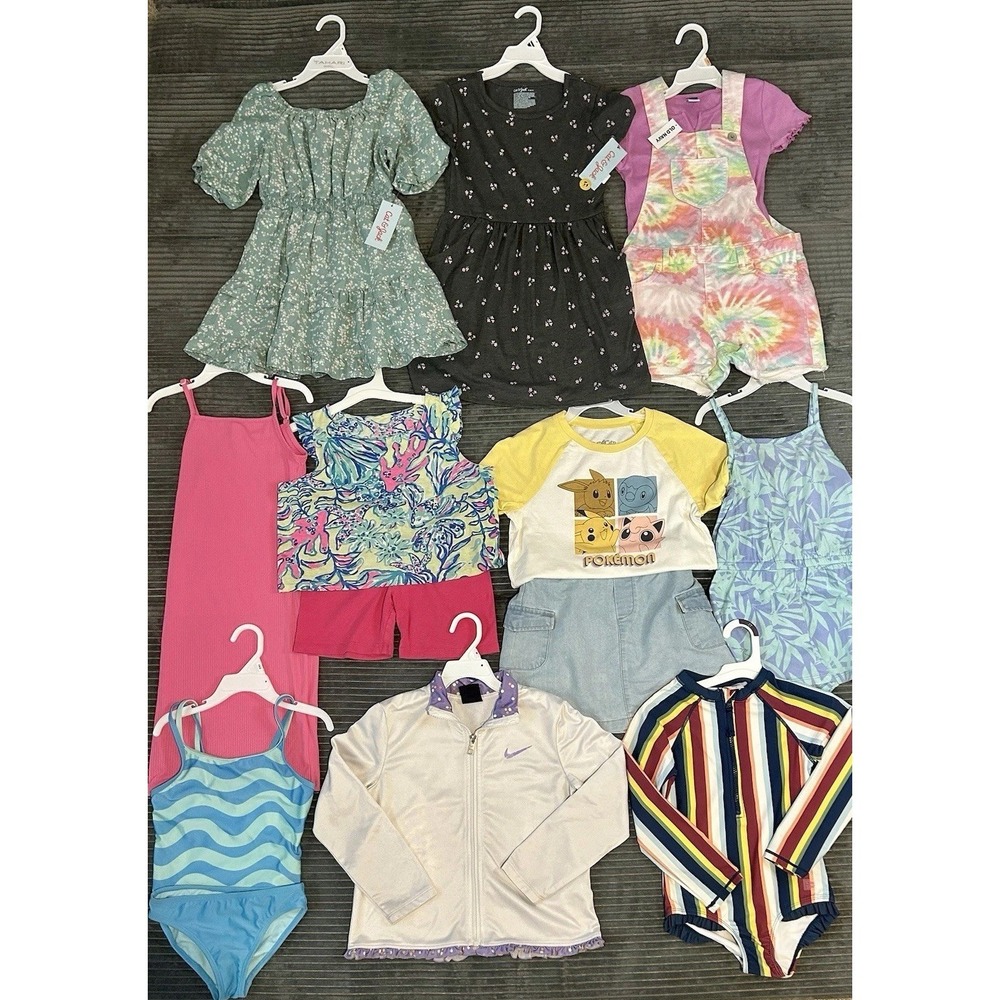Huge Lotβ Girls Size 6/7 Summer Clothes NEW &EC Dress Shorts Nike Lilly Pulitzer